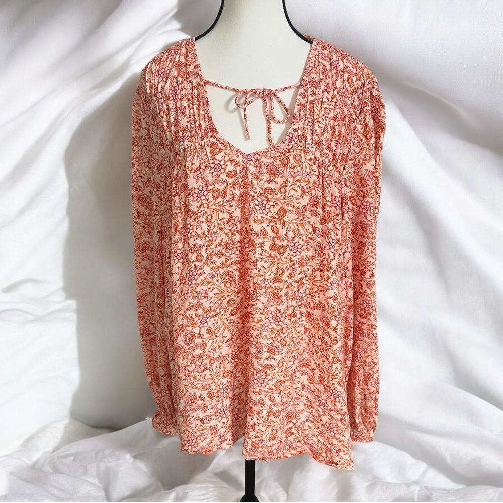 New With Tags Old Navy Boho/ Peasant Floral Long Sleeve Blouse Size L Tall